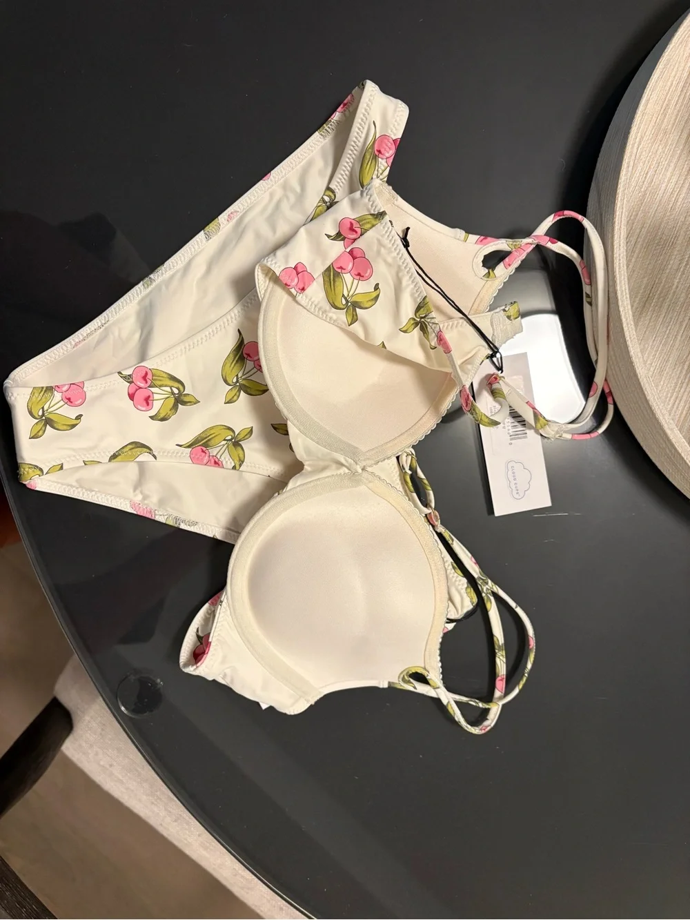 Frankie's Bikinis Cherry Picked Floral Bikini - White, Pink, Green
